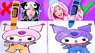 基尼美樂蒂VS波尼庫洛米！三色畫筆挑戰！Three Marker Challenge！🎨🍬 [upl. by Groves913]