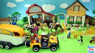 Playmobil Horse Stable and Farm Animals Barn Fun Toys For Kids [upl. by Gravante223]