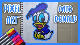 💙 Dibuja al PATO DONALD PIXEL ART DE DISNEY [upl. by Margy445]