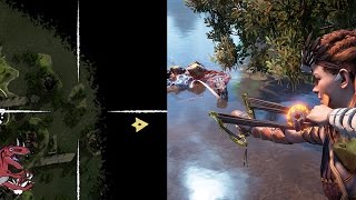 Horizon Zero Dawn gameplay  SECRET SPOT OUTSIDE OF THE MAP Horizon Zero Dawn Snapmaw [upl. by Hindorff]