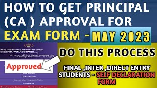 EXAM FORM  HOW TO GET CA PRINCIPAL APPROVAL IN MAY 2023 EXAM FORM SSP FINAL  ARTICLES INTER [upl. by Micah]