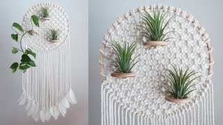 DIY Macrame Air plant hanging  마크라메 이오난사 행잉  Planta de aire de macramé de bricolaje colgante [upl. by Ellinger]