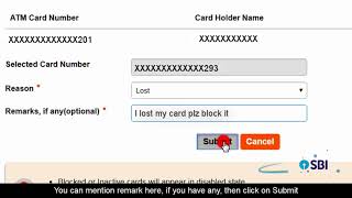 SBI RINB – How to Block Your ATM  Debit Card Online [upl. by Enilkcaj396]