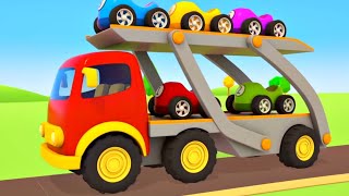 Helper cars full episodes cartoons for kids Street vehicles amp car transporter Racing cars for kids [upl. by Mcquade]