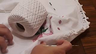 How to crochet a lace edge on a pillowcase [upl. by Lenuahs]