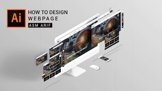 Illustrator tutorial How to DESIGN WEBPAGE  Webpage UI Design [upl. by Ardnaek611]