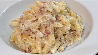 MACARRONES CREMOSOS con JAMÓN  Sólo 4 Ingredientes [upl. by Ymereg884]