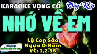 Karaoke Vọng Cổ Nhớ Về Em I Dây Kép [upl. by Olnton94]