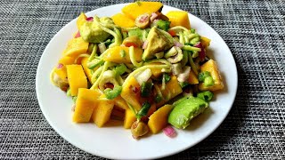 Mango Avocado Salad  Salade de Mangue Avocat  Easy recipe for Salad by Eski [upl. by Norabal]