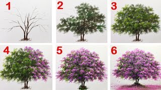 How to Paint a Tree with Acrylic lesson 14 [upl. by Orpha]