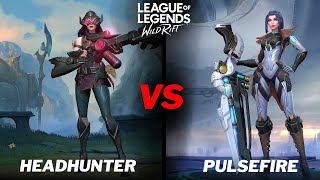 Caitlyn Pulsefire VS Headhunter Skin Comparison Wild Rift [upl. by Ayyidas]