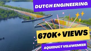 Wondrous Veluwemeer Aqueduct Water Bridge  Drone  Netherlands [upl. by Harbird910]