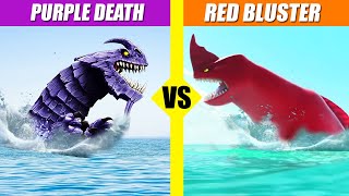 Purple Death vs Red Bluster Sea Beast  SPORE [upl. by Iamhaj965]