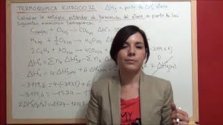 TERMOQUIMICA Ejercicio 22 Calcular entalpía formación del etano con su entalpía de combustión [upl. by Dorothi673]