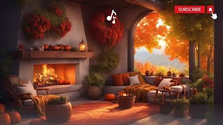 Relax to the sounds of fall The warmth of the fireplace and the birds outside the window [upl. by Tjon]