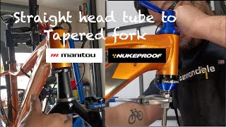 Straight head tube to tapered fork installation 🇨🇦 bicycle [upl. by Neeroc]