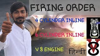 Hindi Firing Order  4Cylinder Inline 6Cylinder Inline V8 Engine Firing Order With Animation [upl. by Adnovay]