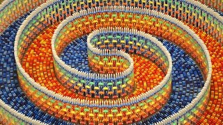 THE AMAZING TRIPLE SPIRAL 15000 DOMINOES [upl. by Adle]