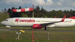 Corendon Airlines Europe B737800 Landing Groningen Airport Eelde [upl. by Carmella]