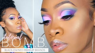 Full Face of BLACK OWNED Makeup Brands  Maya Galore [upl. by Tolliver]