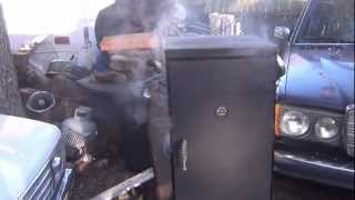 Smoking Steak In Brinkmann Square Vertical Smoker [upl. by Pam]