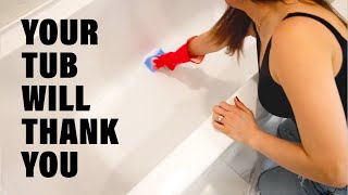 How to Clean a Bathtub Cleaning Motivation [upl. by Garry134]