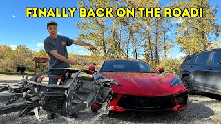 First drive after major frame repairs C8 Corvette rebuilt [upl. by Ytte83]