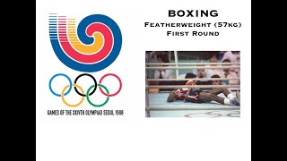 1988 Summer Olympics  Boxing Mens Featherweight First Round Kelcie Banks USA v Regilio Tuur NED [upl. by Hun126]