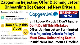 Capgemini Rejecting Offer Joining Letter Why Direct Termination Before Onboarding Dont Do Mistakes [upl. by Aicat]