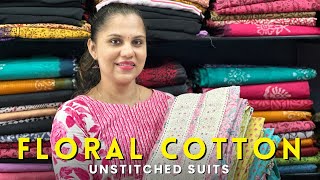 Cotton Floral Print Unstitched Suits [upl. by Onder]