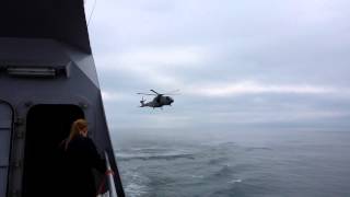 UK NAVY MERLIN Helicopter exercising VERTREP [upl. by Enihsnus]