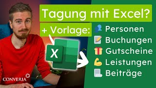 Tagung organisieren mit Excel 📣 3 Aufgaben mit GratisVorlage teils gelöst  Download [upl. by Cindelyn919]