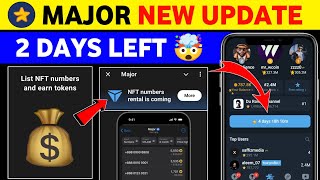 Major NFT Numbers Rental is coming  Major airdrop listing date  Major new update today  Major NFT [upl. by Anaele]