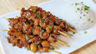 MINIS BROCHETTES DE POULET TERIYAKI FACILE ET RAPIDE  TERIYAKI CHICKEN SKEWERS  HOP DANS LE WOK [upl. by Wettam793]