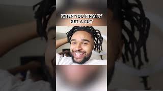 WHEN YOU FINALLY GET A HAIRCUT funny roadto100k barber haircut subscribe like [upl. by Webster]