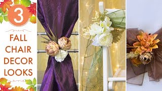 Fall Wedding Ideas  Top 3 Chair Decor Looks  BalsaCirclecom [upl. by Calder]