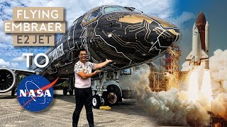 Flying Embraer E195E2 Jet to NASA Space Center [upl. by Odnalo809]