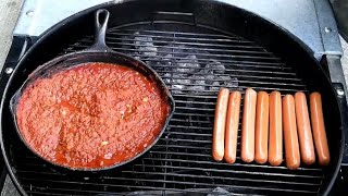 Amazing Grilled Hotdog Chili Sauce On the Weber Grill [upl. by Secrest]