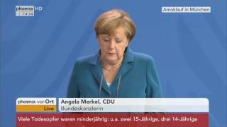 Anschlag in München Statement von Angela Merkel am 23072016 [upl. by Blackburn]