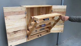 Creative And Unique Woodworking Projects  Build A CabinetThat Combines A Very Smart Folding Table [upl. by Ycnuahc]