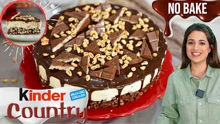 Kinder Country Torte OHNE Backen  Knusperboden mit Milchcreme und Schokoguss von Kikis Kitchen [upl. by Gaughan]