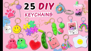 25 AMAZING DIY KEYCHAINS  Making Super Cute Key chain At Home  Easy Craft [upl. by Symon190]