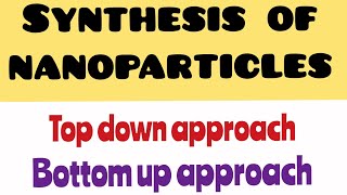 Synthesis of nanoparticles  Top down approach  Bottom up approach  Nanotechnology [upl. by Ailices]