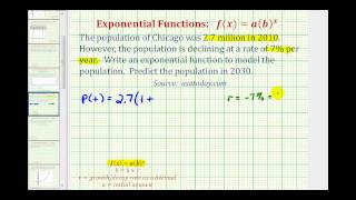 Exponential Function Application yabx  Population Decline of Chicago [upl. by Margalo]