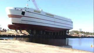 Ship Launch  Launch of Grand Manan Adventure [upl. by Esimaj897]