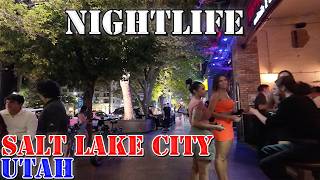 Salt Lake City  Saturday Nightlife  Utah  4K Walking Tour [upl. by Tisha]