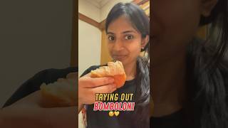 Trying Bomboloni🫢🤔🤤trending ytshortsindia bomboloni italiandessert foodshorts food [upl. by Bartholemy]