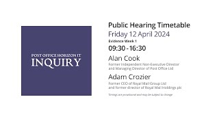 Adam Crozier  Day 120 PM 12 April 2024  Post Office Horizon IT Inquiry [upl. by Hilten]