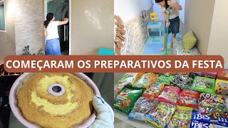 COMPRAMOS OS DOCES TEMA DA FESTINHA DO BENÍCIO LAVEI AS JANELAS E PORTA BOLO FLOCÃO MUITO FOFINHO [upl. by Nivled582]