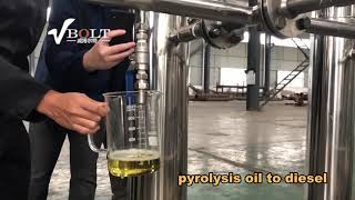 Tireplastic Pyrolysis oil recycle to diesel fuel oil refinery machine oil distillation plant [upl. by Ycnej980]